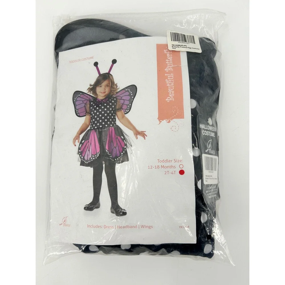 Seasons Beautiful Butterfly Toddler Costume Dress Wings Headband 2T-4T YK1028